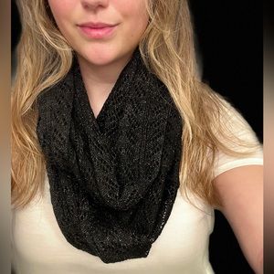 Infinity Scarf, Black Glittery Infinity Scarf